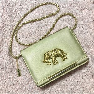 Vintage | Metallic Gold Elephant Shoulder Bag